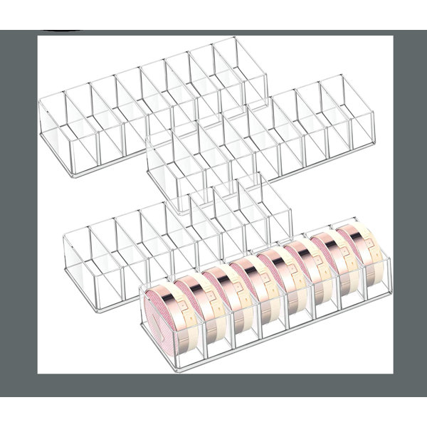Latitude Run® 4 Pieces Acrylic Makeup Compact Organizer Detachable